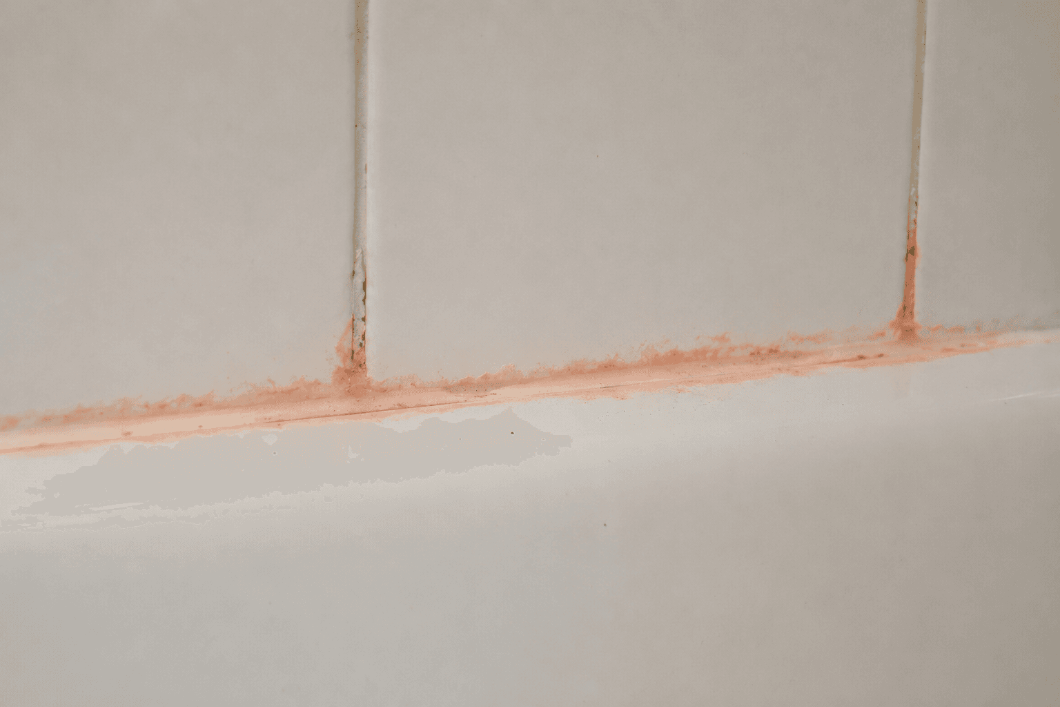 Illustration of pink residue in a shower caused by Serratia marcescens bacteria